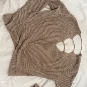 Chunky Knit Cutout Sweater - Taupe